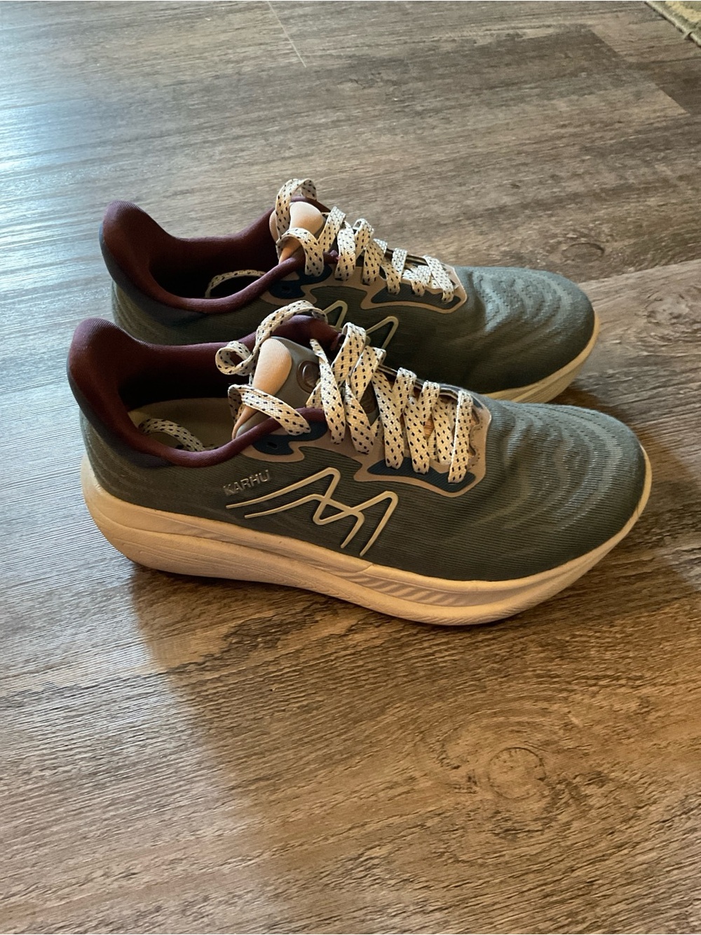 Karhu Women's Ikoni 3.0  Running Shoes in Gray and Burgundy